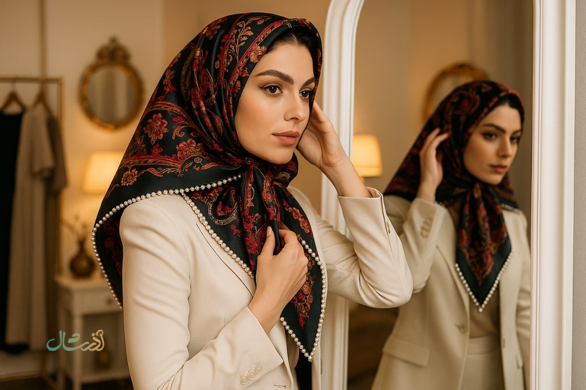 ست کردن با روسری مجلسی ترند