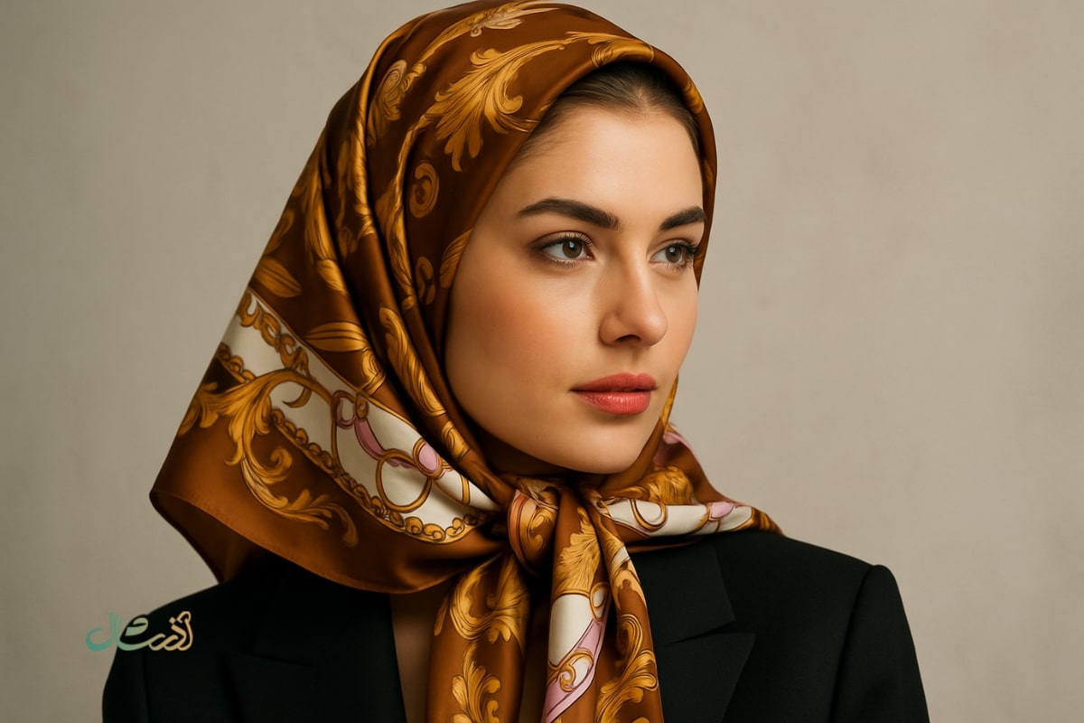 خرید روسری نخی مارک دار