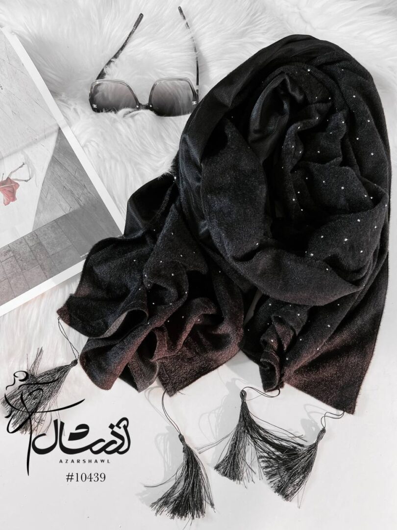 شال مخمل مشکی اسنکدار - فروشگاه آنلاین - آذرشال Azarshawl