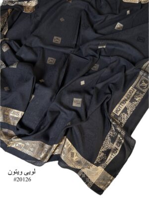 روسری مشکی دورو حاشیه طلایی - فروشگاه آنلاین - آذرشال Azarshawl