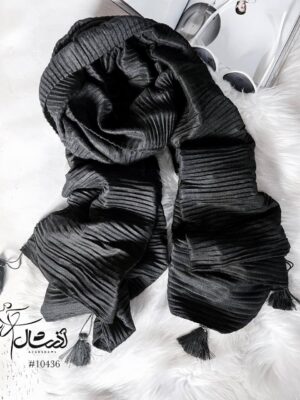 شال موهر پلیسه مشکی- فروشگاه آنلاین - آذرشال Azarshawl
