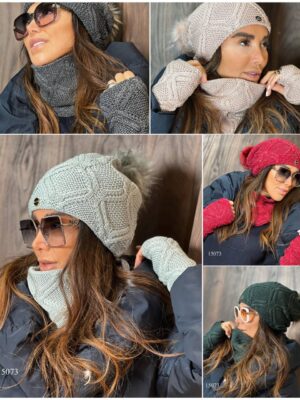 ست کلاه شال رینگی بافت و دست پوش - فروشگاه آنلاین - آذرشال Azarshawl