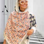 شال نخی بهاره فشن مدل ماهی خال خال - فروشگاه آنلاین - آذرشال Azarshawl