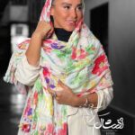 شال نخ پنبه آبرنگی گل- فروشگاه آنلاین - آذرشال Azarshawl