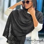 شال مشکی گل شنل حصیری تمام نگین - فروشگاه آنلاین - آذرشال Azarshawl