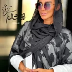 شال مشکی حریر گل منگوله دار - فروشگاه آنلاین - آذرشال Azarshawl