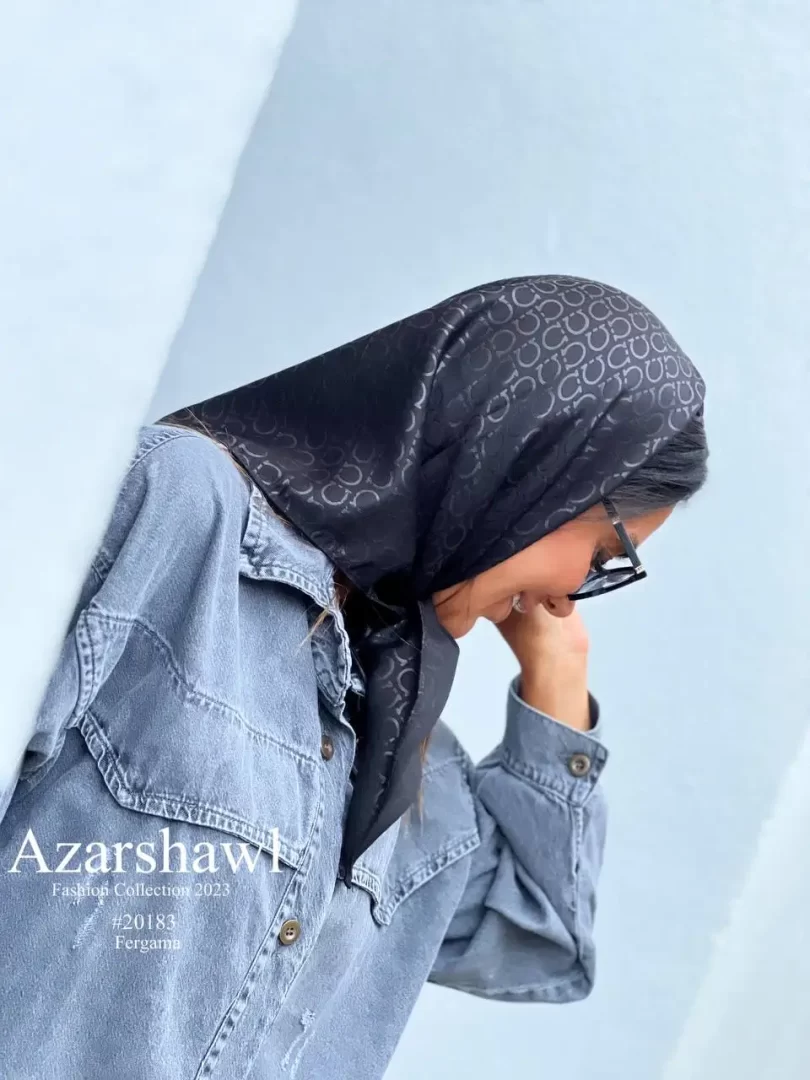 روسری قواره کوچک مشکی فرگاما Fergama - فروشگاه آنلاین - آذرشال Azarshawl