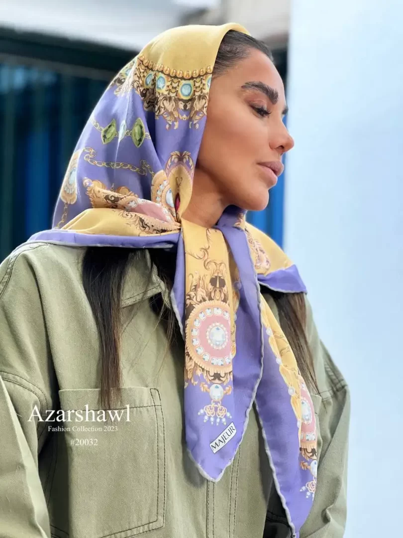 روسری نخی دست دوز - فروشگاه آنلاین - آذرشال Azarshawl