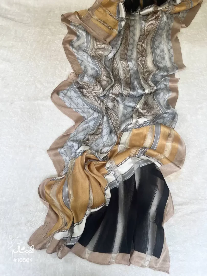 شال ابریشم میله ای پوست ماری - فروشگاه آنلاین - آذرشال Azarshawl