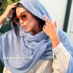 شال ساده پلیسه شاین دار منگوله دار - فروشگاه آنلاین - آذرشال Azarshawl