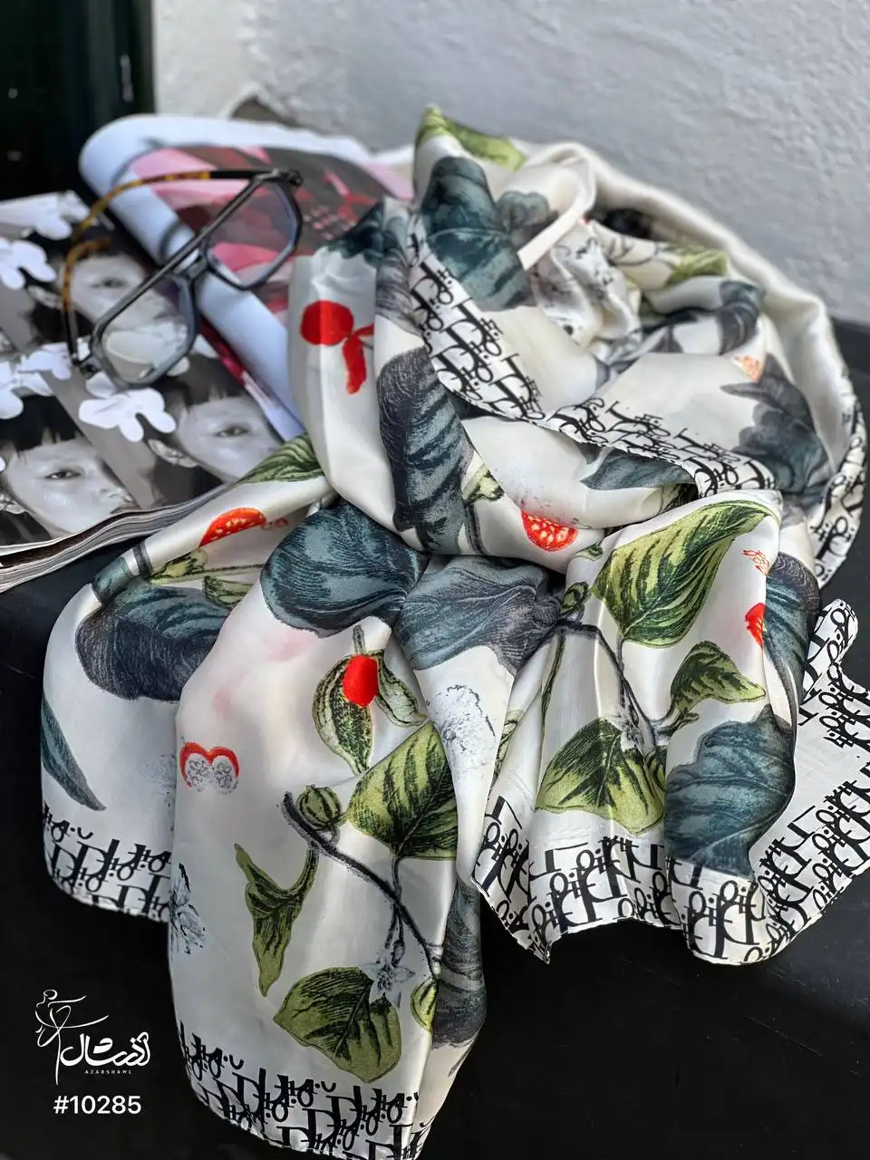شال ابریشم پلیستر گل - فروشگاه آنلاین - آذرشال Azarshawl