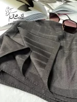 روسری مشکی حریر نخ چهارخونه ترک - فروشگاه آنلاین - آذرشال Azarshawl