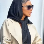 روسری مشکی نخی چهار خونه - فروشگاه آنلاین - آذرشال Azarshawl