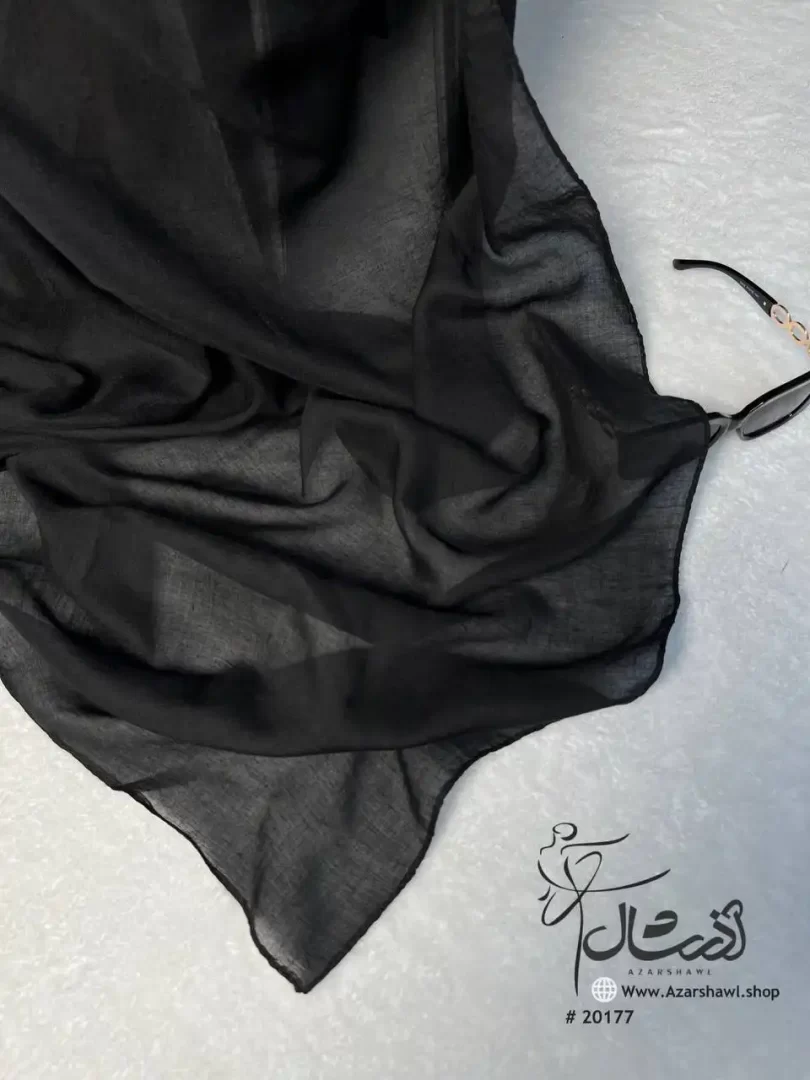 روسری مشکی نخی ساده - فروشگاه آنلاین - آذرشال Azarshawl