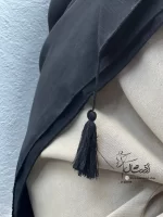 روسری مشکی نخی منگوله دار - فروشگاه آنلاین - آذرشال Azarshawl