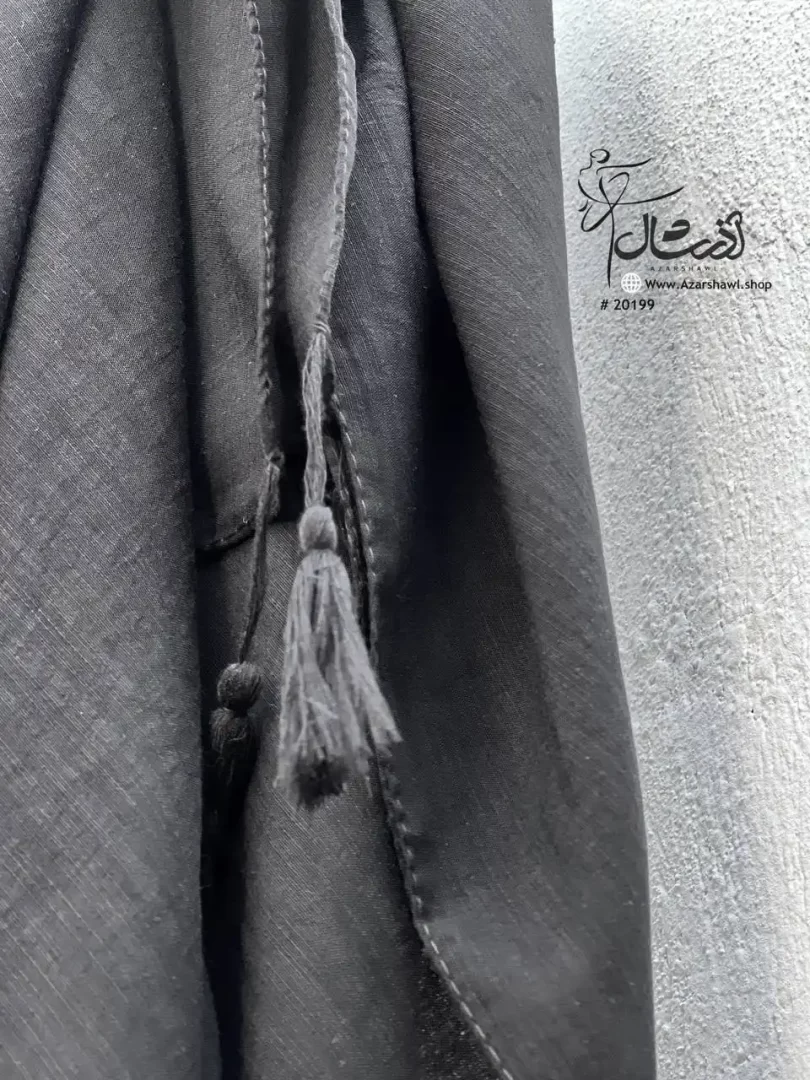 روسری مشکی نخی منگوله دار - فروشگاه آنلاین - آذرشال Azarshawl