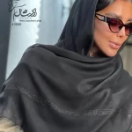 روسری مشکی نخی حاشیه لمه - فروشگاه آنلاین - آذرشال Azarshawl