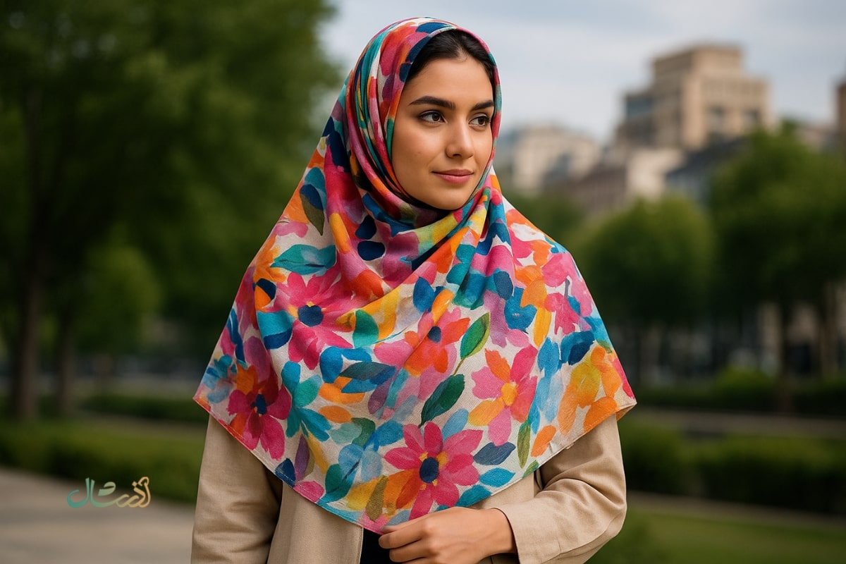 راهنمای انتخاب طرح و رنگ روسری نخی