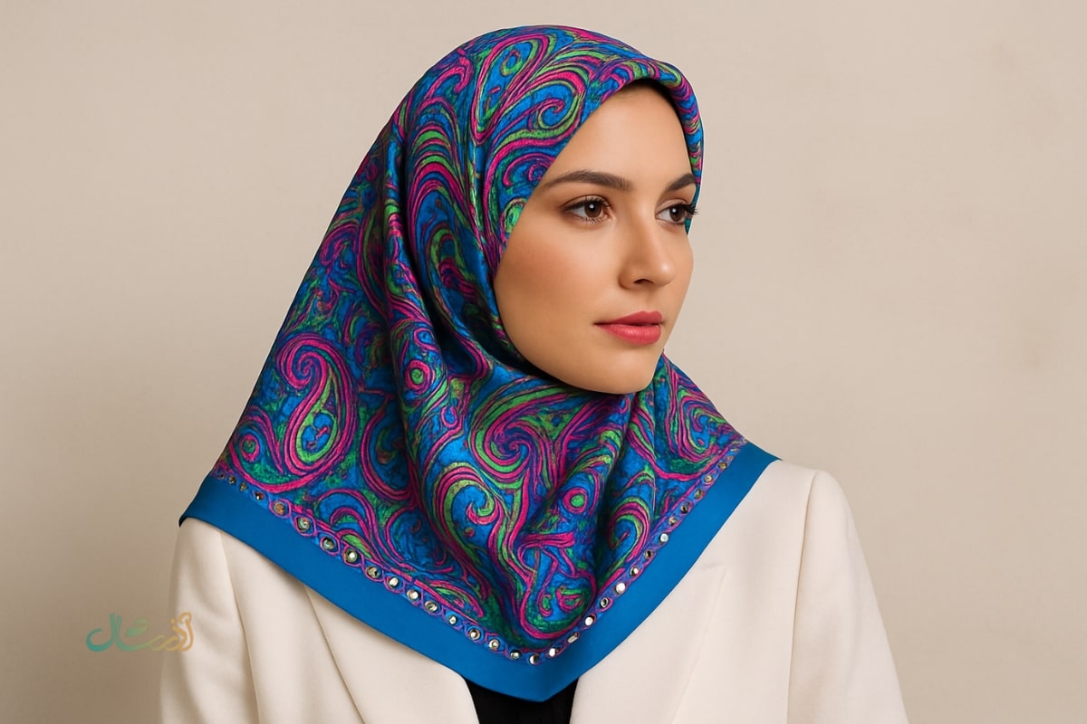 روسری بته‌جقه مدرن رنگی