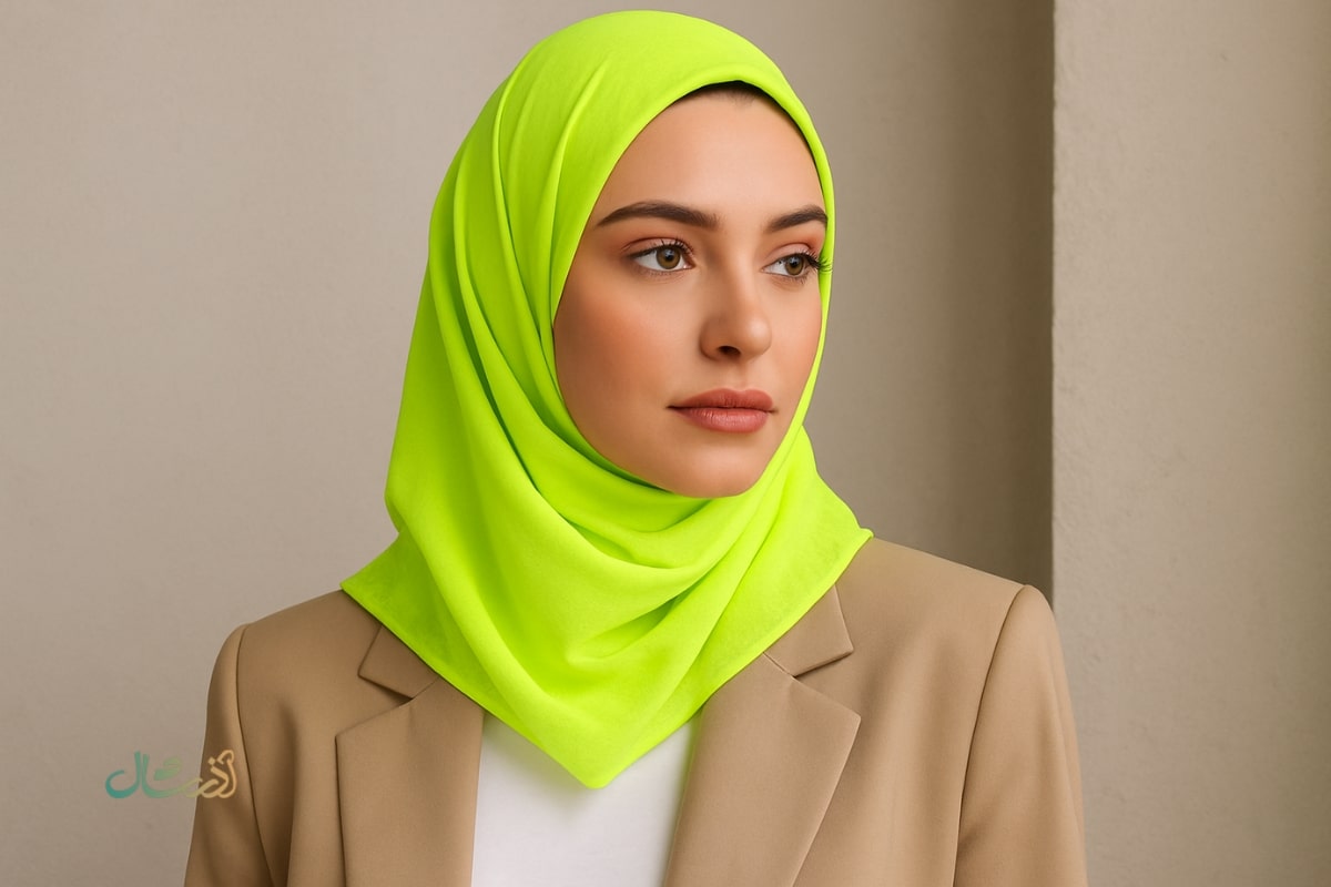 روسری رنگ نئونی فسفری