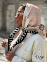 خرید روسری مدیوم ساتن تویل کرم صورتی - خرید و قیمت آذرشال azarshawl