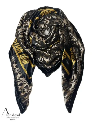 روسری مخمل طلایی دیور Dior - سایت شال و روسری آذرشال