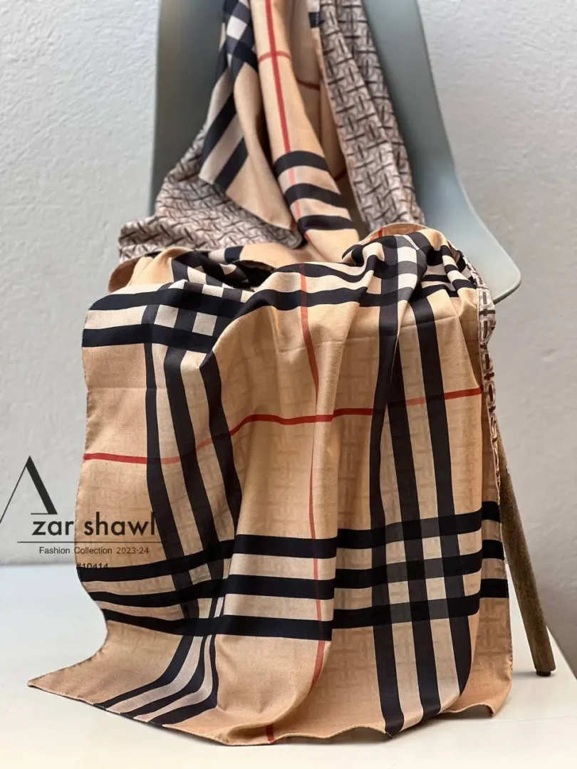 خرید شال پاییزه موهر دورو بریری Burberry- خرید و قیمت آذرشال azarshawl