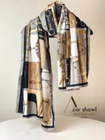 شال پاییزه موهر دورو مشکی کرم شنل CHANEL - خرید و قیمت آذرشال azarshawl