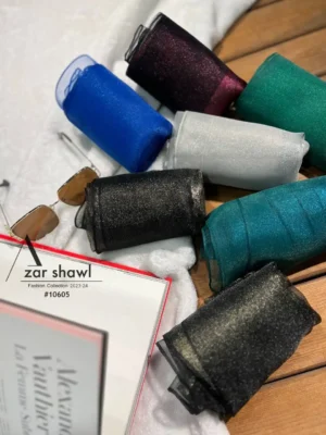 شال مجلسی سیلک شیشه ای دولایه - فروشگاه آنلاین - آذرشال Azarshawl