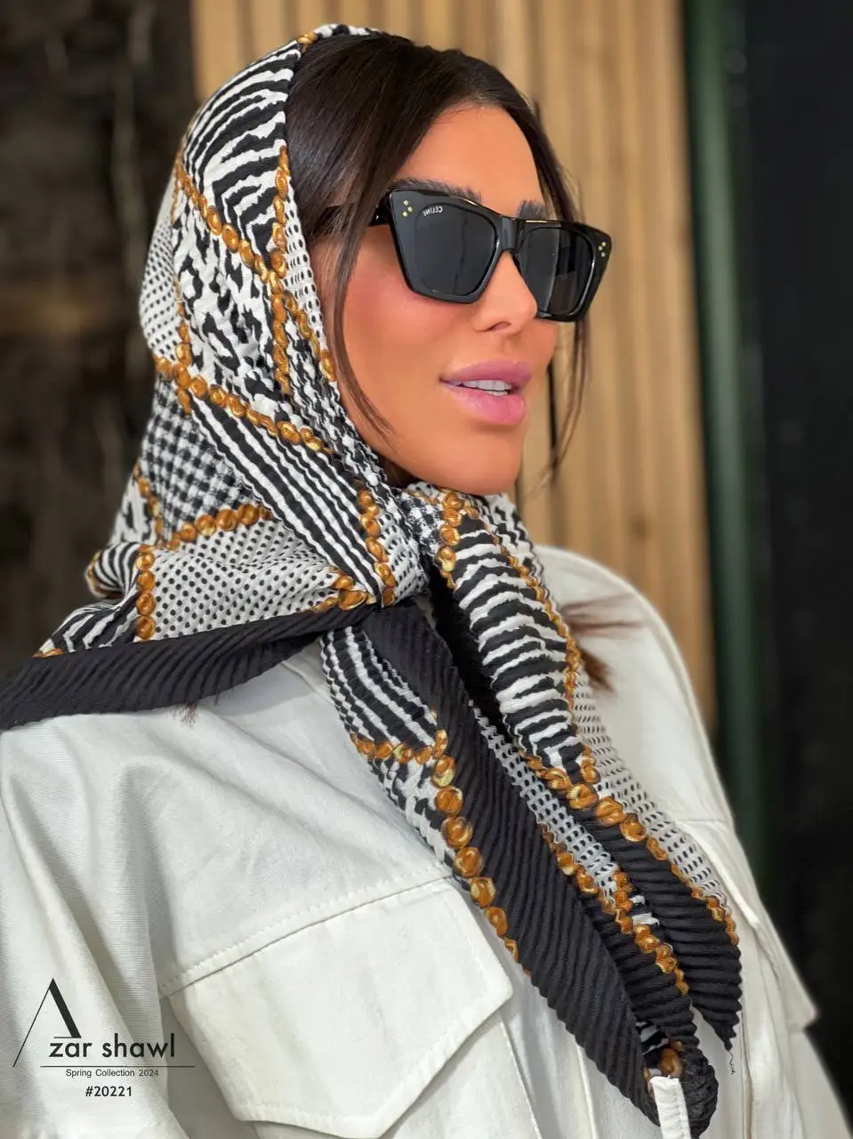 خرید روسری مدیوم اسکارف پلیسه وارداتی - خرید و قیمت آذرشال azarshawl
