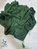 روسری نخی ساده سایز 120 سبز یشمی مناسب تابستان