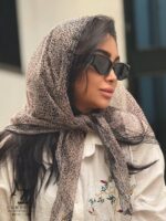 روسری سه گوش تور طرح پلنگی ریز مناسب تابستان