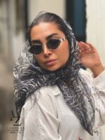 روسری سه گوش تور طرح زبرا مناسب تابستان