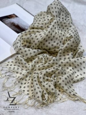 شال لینن توپ توپی ریشه فیتیله کرم سبز مناب تابستان