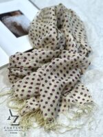 شال لینن توپ توپی ریشه فیتیله کرم بنفش مناسب تابستان