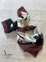 خرید روسری قواره کوچک نخی بهاره ماهی مشکی کرم - آذرشال azarshawl