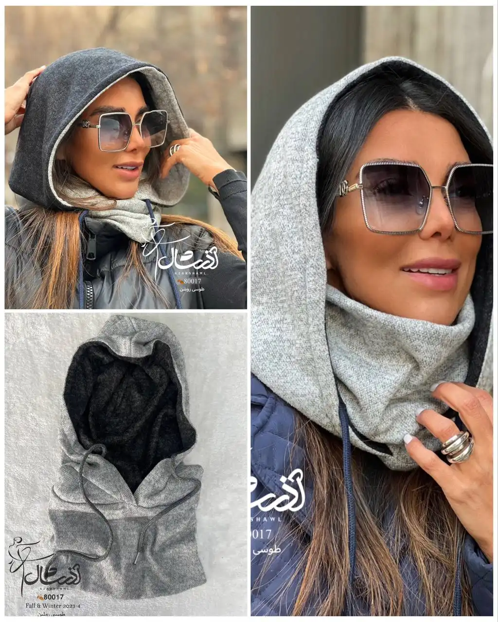 خرید اینترنتی کلاه اسکارف فشن طوسی روشن - فروشگاه شال و روسری آذرشال