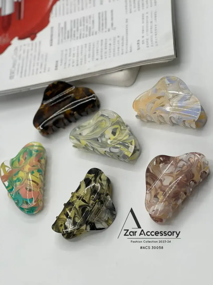 خرید کلیپس شیشه ای آبرنگی 7,5 سانت - خرید و قیمت آذرشال azarshawl