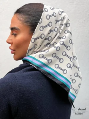 خرید روسری قواره کوچک تویل بهاره کرم استخوانی - سایت شال و روسری آذرشال