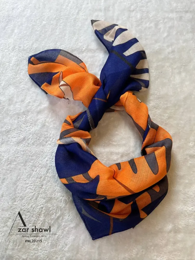 خرید روسری قواره کوچک نخی بهاره هاوایی - خرید از آذرشال azarshawl