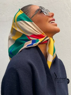 خرید روسری قواره کوچک تویل بهاره - سایت شال و روسری آذرشال
