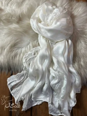 شال ابریشم میله ای دور مروارید - خرید و قیمت آذرشال azarshawl