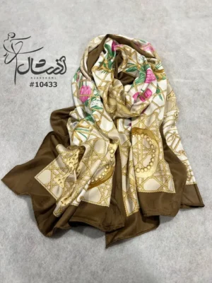 خرید شال ابریشم تویل ژاکارد برند دیور Dior گلدار - خرید و قیمت آذرشال azarshawl